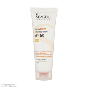 کرم ضدآفتاب بی‌رنگ سی گل SPF60 مدل SUNPRO مناسب انواع پوست، حجم 50 میلی‌لیتر