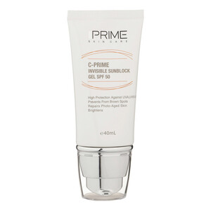 ژل ضدآفتاب بی‌رنگ پرایم SPF50 مدل C-Prime مناسب برای انواع پوست، حجم 40 میلی‌لیتر
