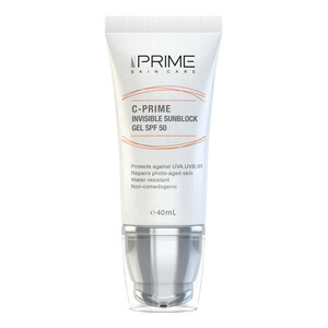 ژل ضدآفتاب بی‌رنگ پرایم SPF50 مدل C-Prime مناسب برای انواع پوست، حجم 40 میلی‌لیتر