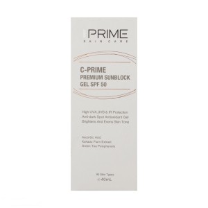ژل ضدآفتاب بی‌رنگ پرایم SPF50 مدل C-Prime مناسب برای انواع پوست، حجم 40 میلی‌لیتر