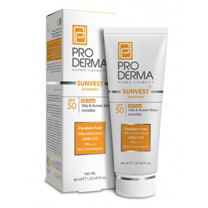 کرم ضدآفتاب فاقد چربی پرودرما مدل SPF50، حجم 40 میلی‌لیتر