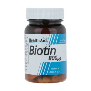 قرص بیوتین 800 میکروگرم Health اید بسته 30 عددی