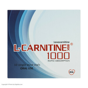 ویال خوراکی ال کارنیتین 1000 میلی گرمی بی اس کی بسته 10 عددی