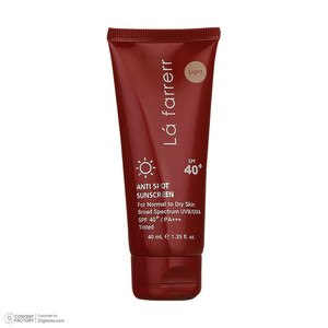 کرم ضدآفتاب و ضدلک رنگی لافارر مدل SPF40-Light، مناسب پوست‌های خشک و معمولی، حجم 40 میلی‌لیتر