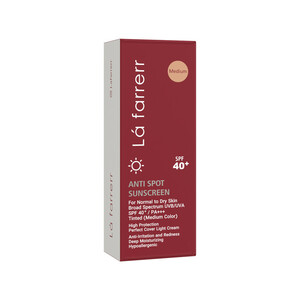 کرم ضدآفتاب و ضدلک رنگی لافارر مدل SPF40-Medium، مناسب پوست‌های خشک و معمولی، حجم 40 میلی‌لیتر