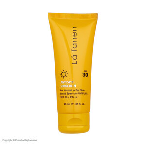 کرم ضدآفتاب و ضدلک بی‌رنگ لافارر مدل SPF30، مناسب پوست‌های خشک و معمولی، حجم 40 میلی‌لیتر