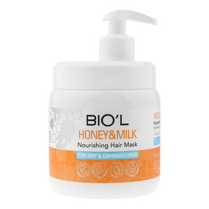 ماسک تقویت کننده مو بیول مدل HONEY & MILK مناسب برای موهای خشک و آسیب دیده حجم 500 میلی لیتر