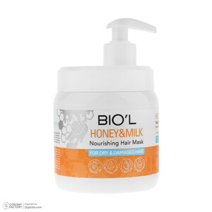 ماسک تقویت کننده مو بیول مدل HONEY &amp; MILK مناسب برای موهای خشک و آسیب دیده حجم 500 میلی لیتر