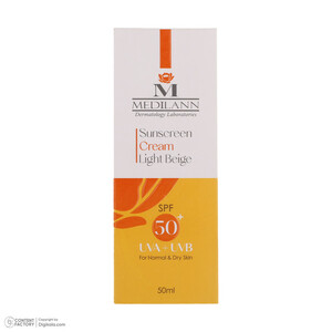 کرم ضدآفتاب رنگی مدیلن SPF50، مناسب پوست‌های خشک، حجم 50 میلی‌لیتر