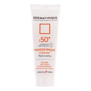 فلوئید ضدآفتاب بی‌رنگ درماتیپیک +SPF50 مدل SFM، مناسب پوست‌های چرب، حجم 50 میلی‌لیتر