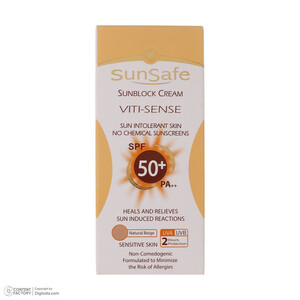 کرم ضد آفتاب رنگی سان سیف SPF 50 مدل Viti-Sense-02 ‌مناسب پوست‌های حساس حجم 50 میلی لیتر