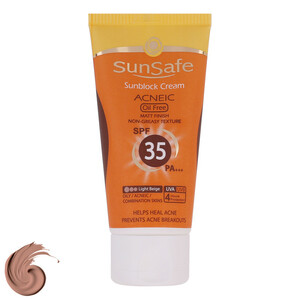 کرم ضدآفتاب و آنتی‌آکنه رنگی سان‌سیف مدل SPF35، مناسب پوست‌های چرب، حجم 50 میلی‌لیتر