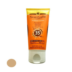 کرم ضدآفتاب و آنتی‌آکنه رنگی سان‌سیف مدل SPF35، مناسب پوست‌های چرب، حجم 50 میلی‌لیتر