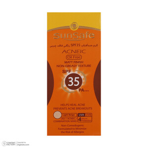 کرم ضدآفتاب و آنتی‌آکنه رنگی سان‌سیف مدل SPF35، مناسب پوست‌های چرب، حجم 50 میلی‌لیتر