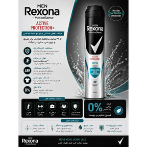 اسپری ضدتعریق مردانه رکسونا مدل Active Protection + Fresh حجم 200 میلی‌لیتر