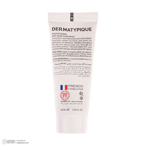 فلوئید ضد آفتاب بدون رنگ درماتیپیک مدل anti acne محافظ UVA،UVB مناسب برای انواع پوست حجم 40 میلی لیتر