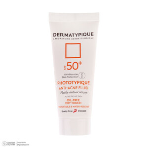 فلوئید ضد آفتاب بدون رنگ درماتیپیک مدل anti acne محافظ UVA،UVB مناسب برای انواع پوست حجم 40 میلی لیتر