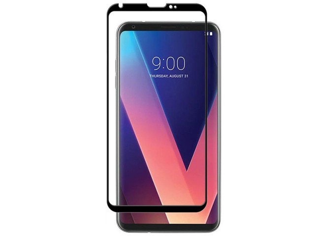 محافظ صفحه نمايش تمام چسب مدل Full Cover 5D Glass مناسب برای گوشی موبايل ال جی V30