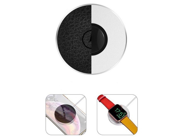 شارژر بی سیم دو کاره کوتچی مدل WS-17 Mini 2in1 مناسب برای شارژ گوشی و اپل واچ