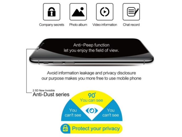 محافظ صفحه نمایش حریم شخصی بلوئو مدل ANTI-PEEP مناسب برای گوشی موبایل اپل iPhone 11 Pro/XS