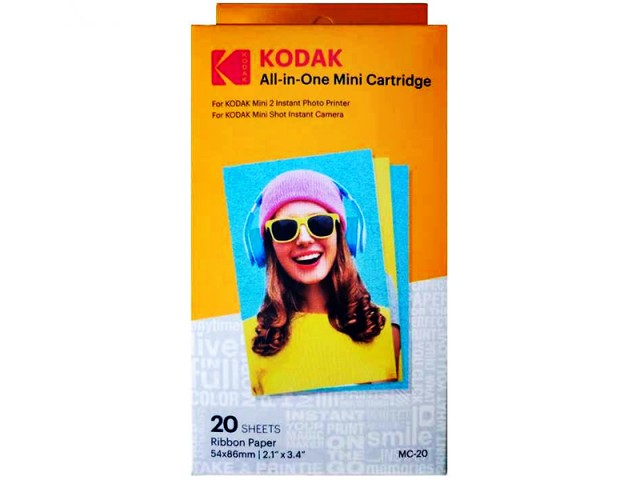 کاغذ چاپ عکس دوربین چاپ فوری و پرینتر کداک مدل All-in-one Mini cartridge بسته 20 عددی