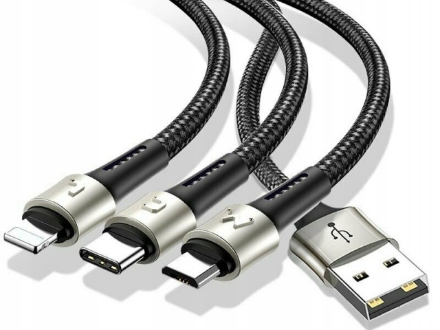 کابل سه سر بیسوس مدل Caring 3in1 Cable