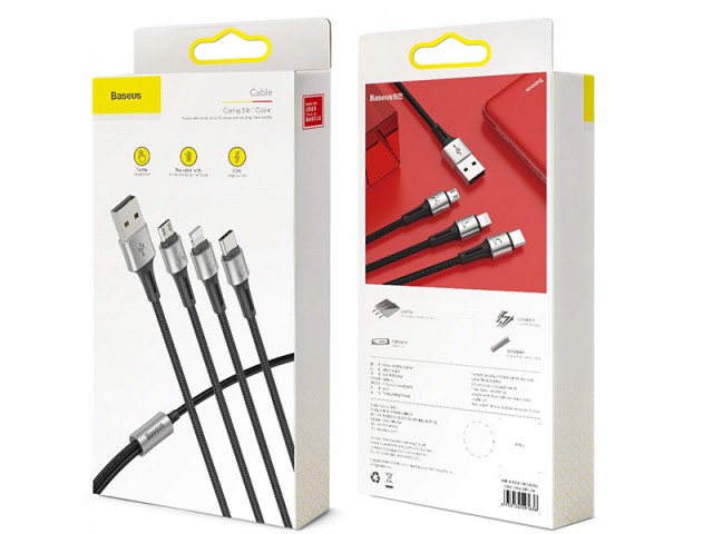 کابل سه سر بیسوس مدل Caring 3in1 Cable