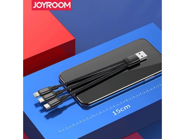 کابل سه سر جویروم مدل S-M416 Portable Series 3in1 Short Cable