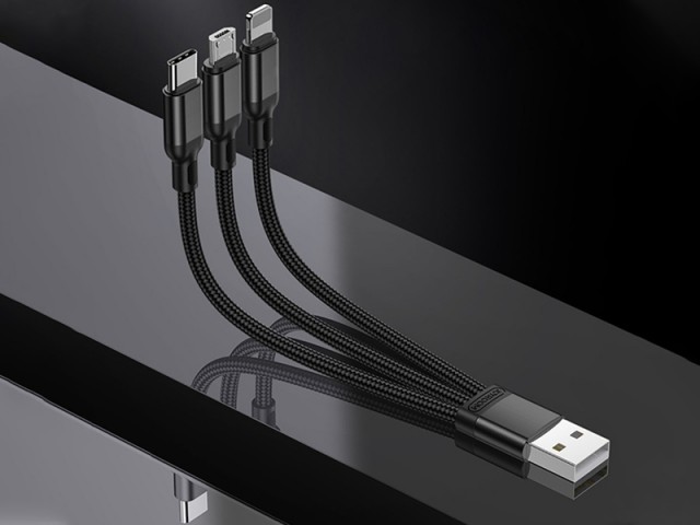 کابل سه سر جویروم مدل S-M416 Portable Series 3in1 Short Cable