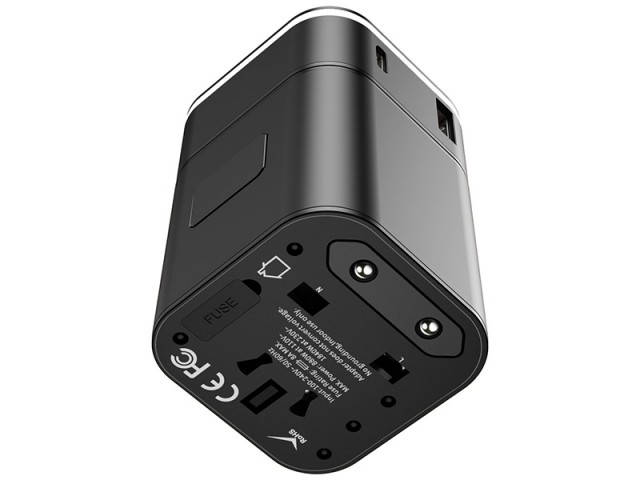 شارژر دیواری و آداپتور جهانی بیسوس مدل  Removable 2in1 universal travel adaptor PPS Quick Charger Edition
