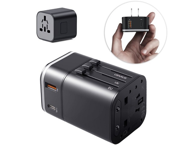 شارژر دیواری و آداپتور جهانی بیسوس مدل  Removable 2in1 universal travel adaptor PPS Quick Charger Edition