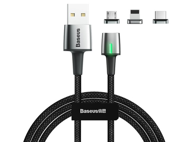 کابل مگنتی سه کاره بیسوس مدل Zinc Magnetic Cable Kit