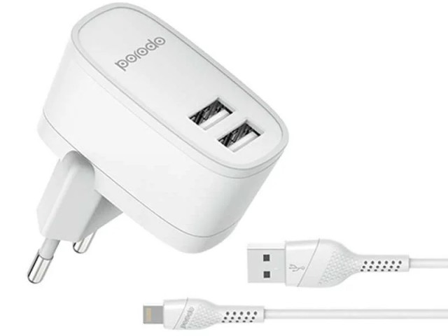 شارژر دیواری پرودو مدل PD-56EUL بهمراه کابل لایتنینگ