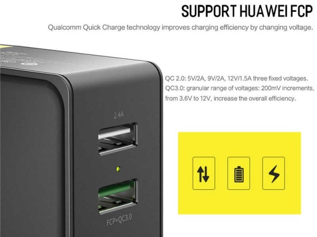 شارژر دیواری فست شارژ 30 وات راک مدل RWC0244 Sugar QC3.0 Travel Charger