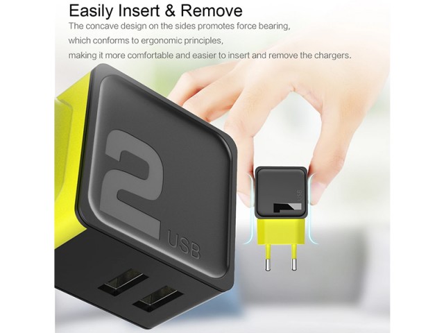 شارژر دیواری 2 پورت راک مدل RWC0239 Sugar Travel Charger