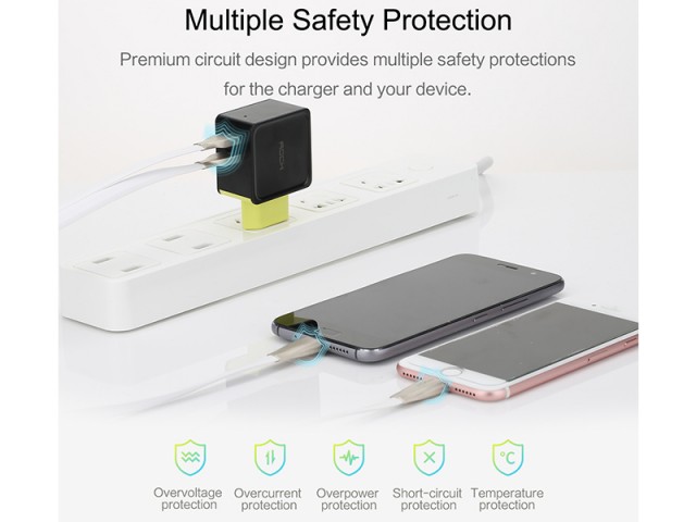 شارژر دیواری 2 پورت راک مدل RWC0239 Sugar Travel Charger