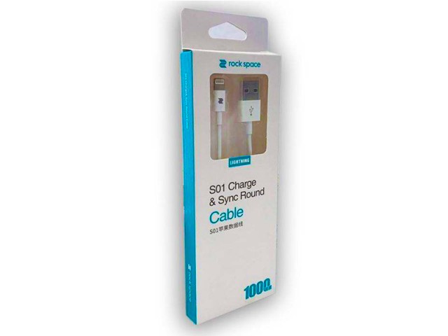 کابل شارژ لایتنینگ راک اسپیس مدل RCB0459 S01 Charge & Sync Round Cable