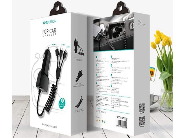 شارژر فندکی توتو دیزاین مدل CCL01 Sharp Series 3 in 1 Cable
