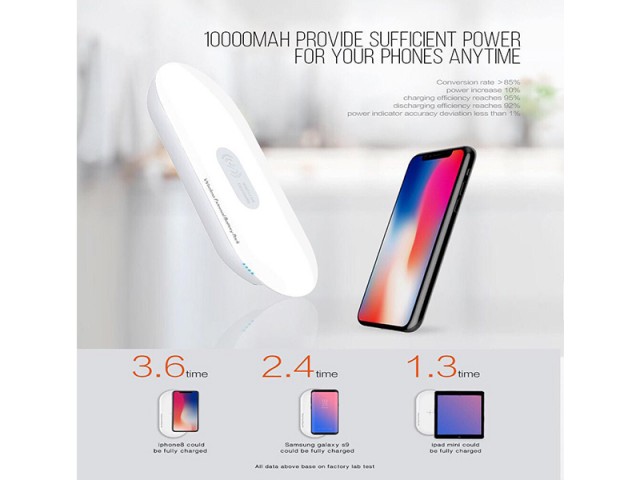 شارژر و پاور بانک وایرلس 5000 میلی آمپر الدینو مدل  PW501 COMBO Wireless Charger