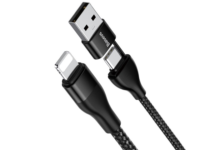 کابل شارژ و انتقال داده دو سر تایپ سی بیسوس مدل 2in1 Dual Output Cable