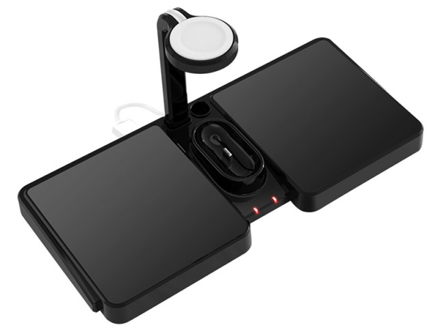 شارژر بی سیم چهار کاره پرودا مناسب برای شارژ گوشی، ایرپاد و اپل واچ