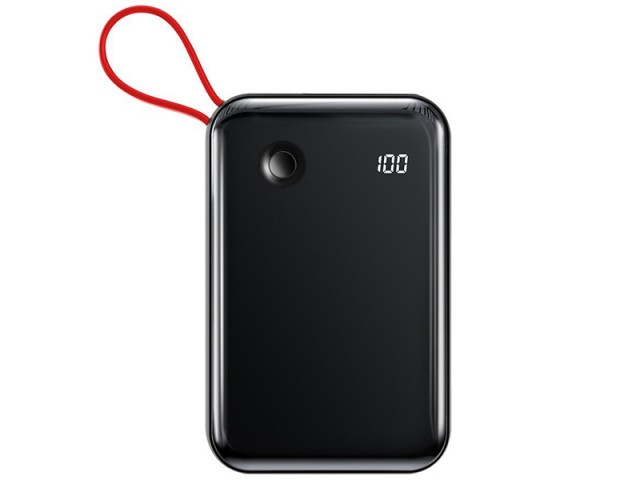 پاور بانک فست شارژ 10000 میلی آمپر بیسوس مدل Mini S Digital Display با کابل لایتنینگ