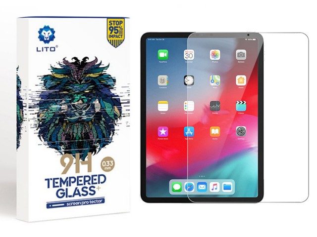 محافظ صفحه نمایش لیتو مدل 9H Tempered Glass Plus مناسب برای آیپد پرو 12.9 اینچی (2018 و 2020)