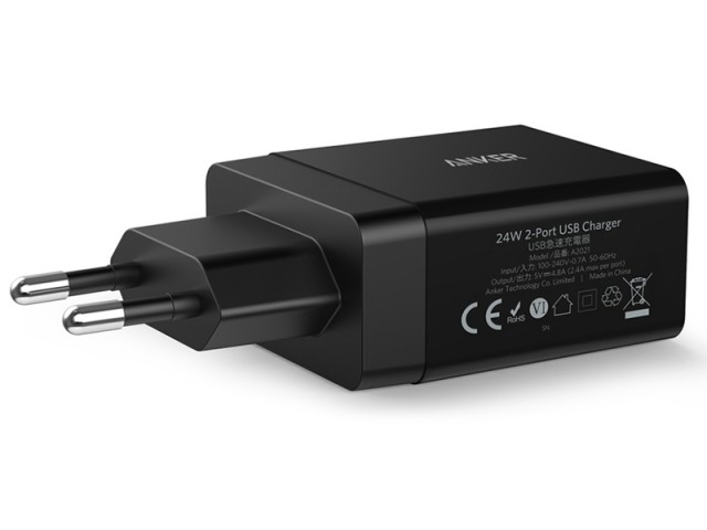 شارژر دیواری فست شارژ انکر مدل A2021 24W 2-Port USB Charger