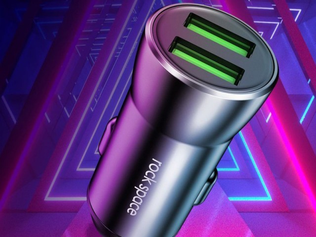 شارژر فندکی فست شارژ راک اسپیس مدل H8 Dual Car Charger