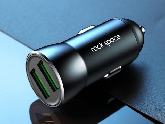 شارژر فندکی فست شارژ راک اسپیس مدل H8 Dual Car Charger