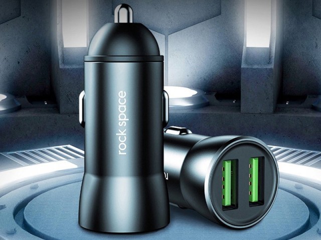 شارژر فندکی فست شارژ راک اسپیس مدل H8 Dual Car Charger