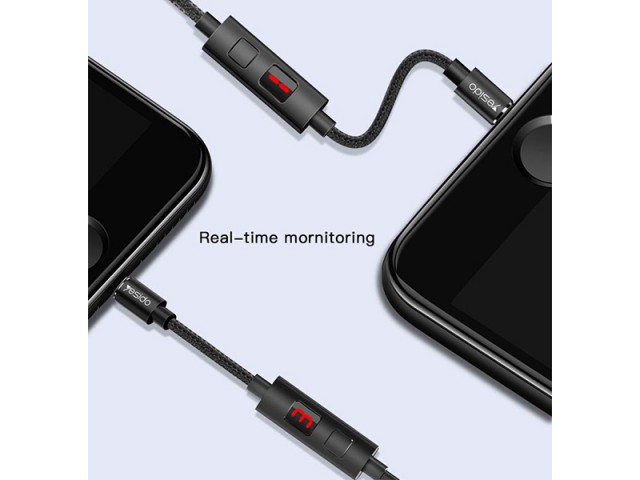 کابل فست شارژ لایتنینگ یسیدو مدل CA46 Timing Cut Off Data Cable دارای قطع کن تایمر دار