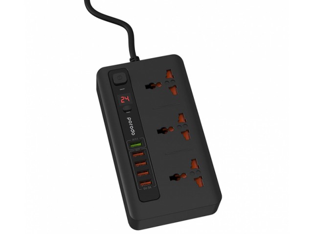 چند راهی برق پرودو مدل PD-5P3SQC (دارای 5 پورت USB)