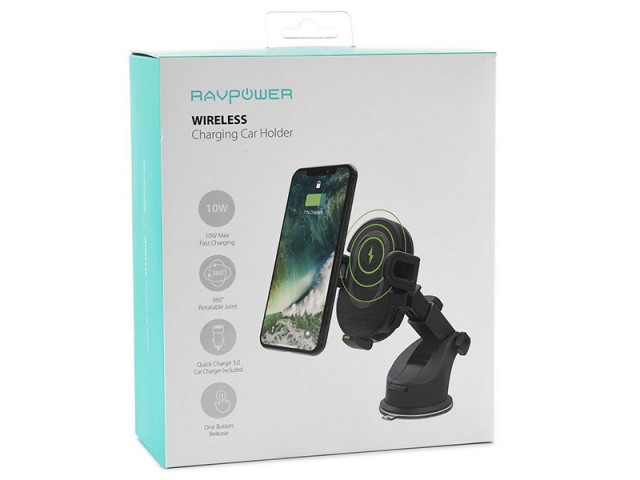 پایه نگهدارنده و شارژ وایرلس گوشی موبایل راو پاور مدل RP-SH010 Wireless Charging Car Holder